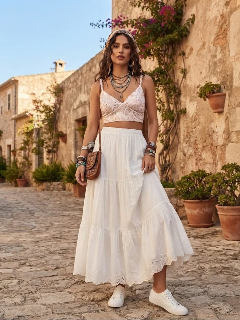 Zara Satin Bohemian Cami Crop Top - Brand New size M